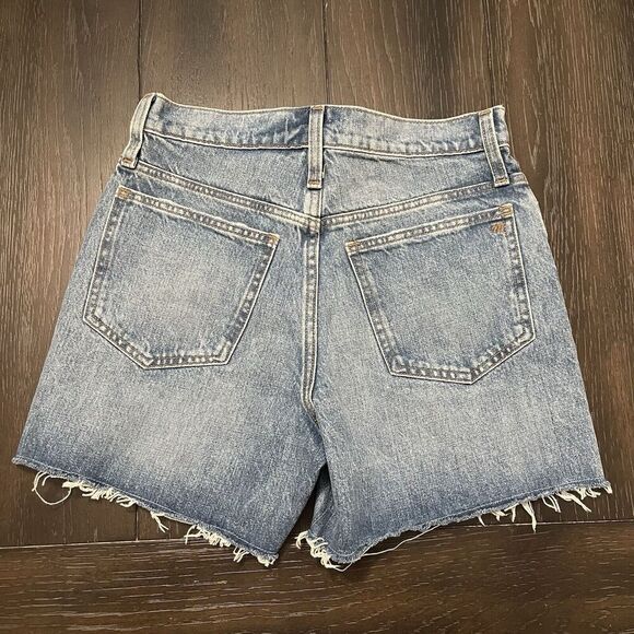 MADEWELL Relaxed Mid-Length Denim Jean Shorts Size 24 NWT Raw Hem Casual - Picture 8 of 13